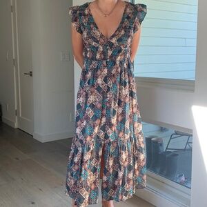 Anthropologie long patterned dress size medium